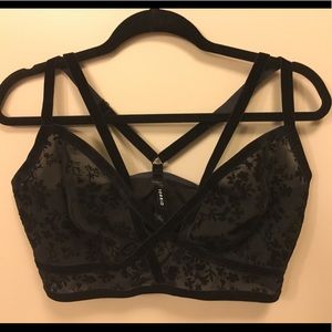 Velvet burnout floral bralette